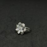Sleek Diamond Flower Ring