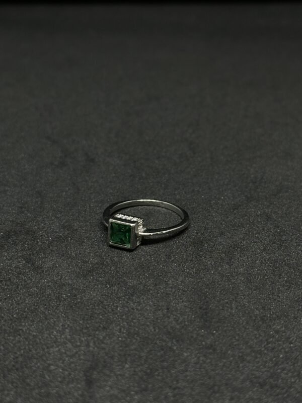 Elegant Green Stone Square Ring