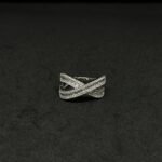 Kriss Cross Ring with Studded Diamonds
