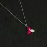 Petals Pendant with Red Stone Studded