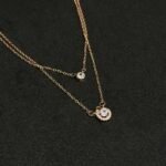 Diamond Rose Silver Pendant Chain