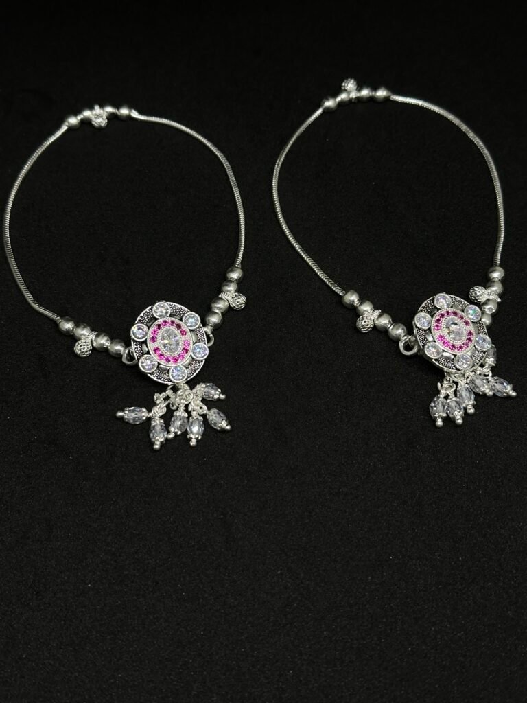 Heritage Payal with Stunning Red and Pink Stones