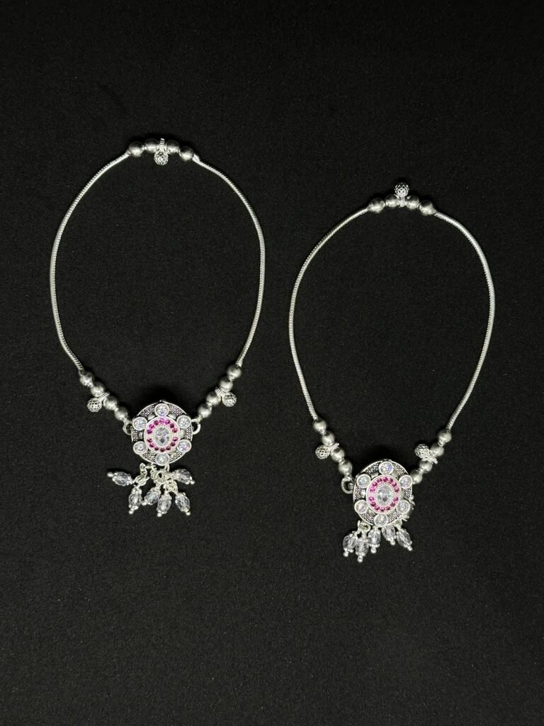 Heritage Payal with Stunning Red and Pink Stones