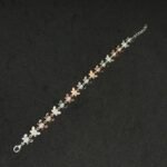 String Butterfly Rose Silver Bracelet