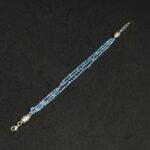 Blue and White Beaded String Bracelet