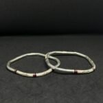 Square Shape Bangles - Mino Red and Black