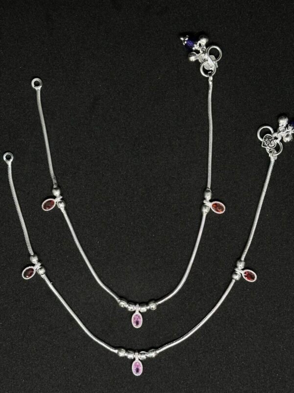 Simple and Elegant Payal with Oval Stud Diamonds - Image 2