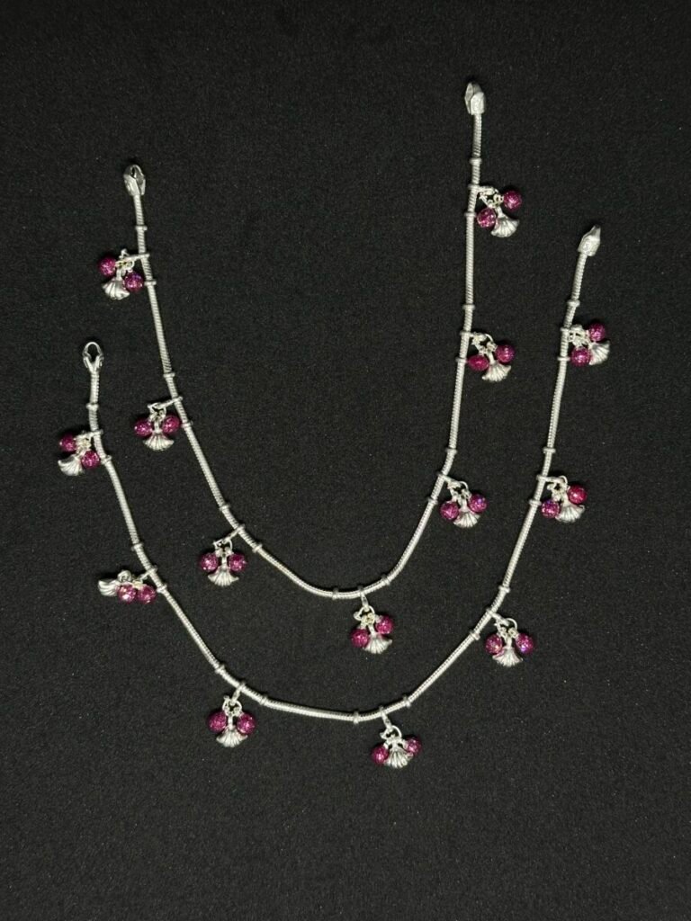 Elegant Pink Beaded Payal