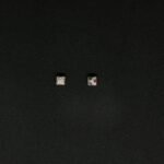 Rose Silver Square Magnetic Earrings