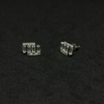 Silver Earrings Studded With Diamonds