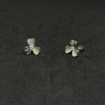 Diamond-Studded Flower Earrings