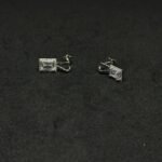 Silver Earrings with Diamond Studs
