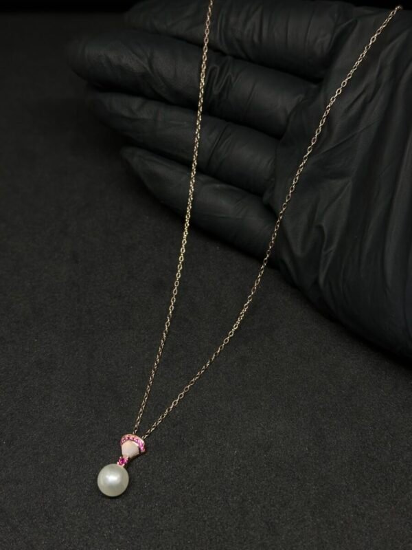 Moti Rose Silver Pendant