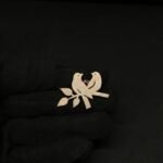 Lovebird Serenade Brooch — Rose Silver Glossy (BOS0004)