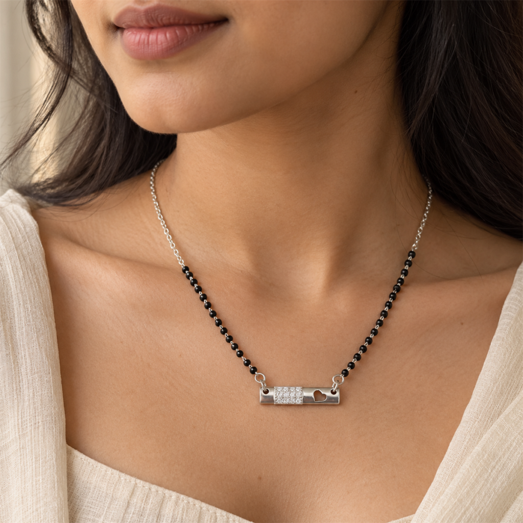 Elegant Heart Pendant Mangalsutra