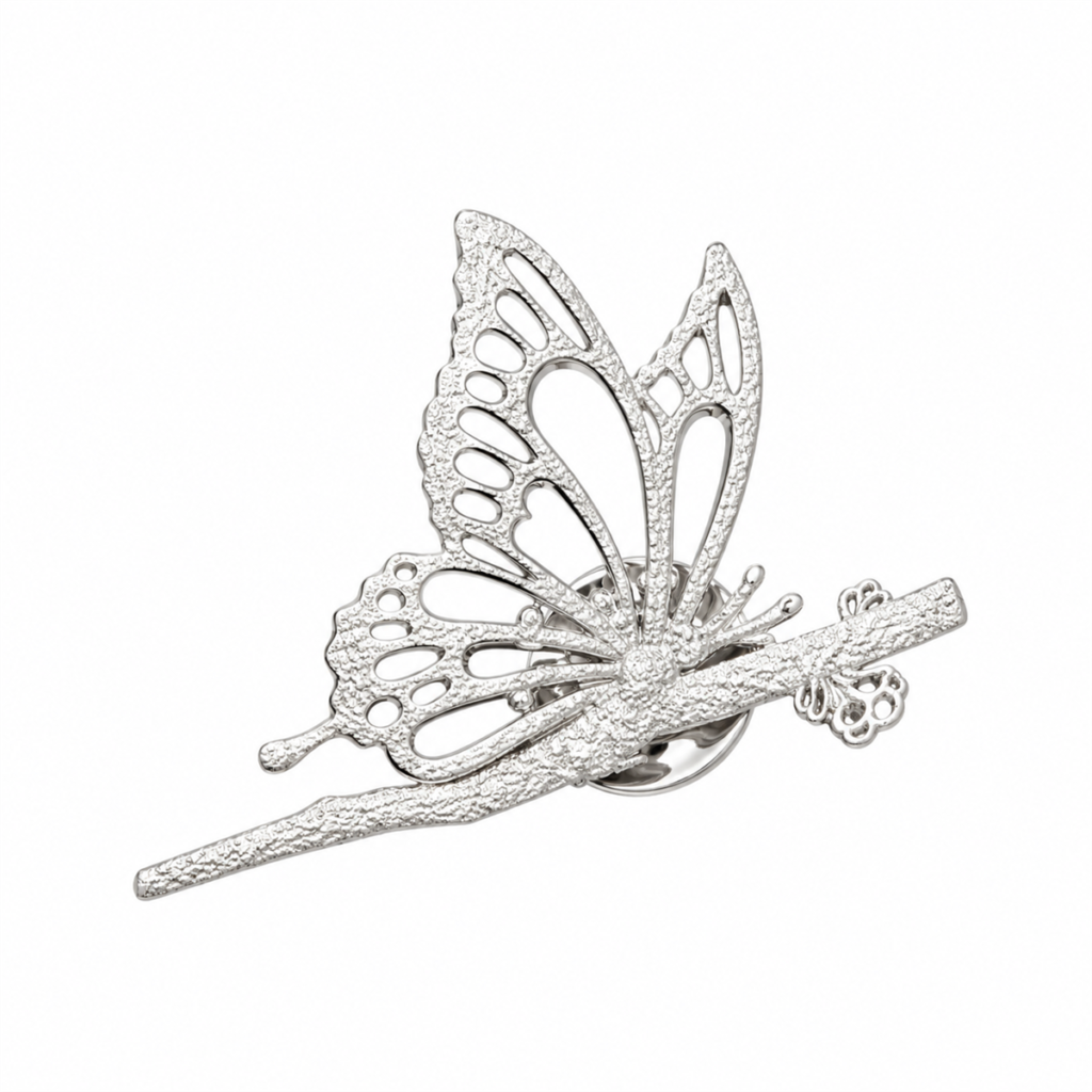 Silverwing Butterfly Brooch — Silver