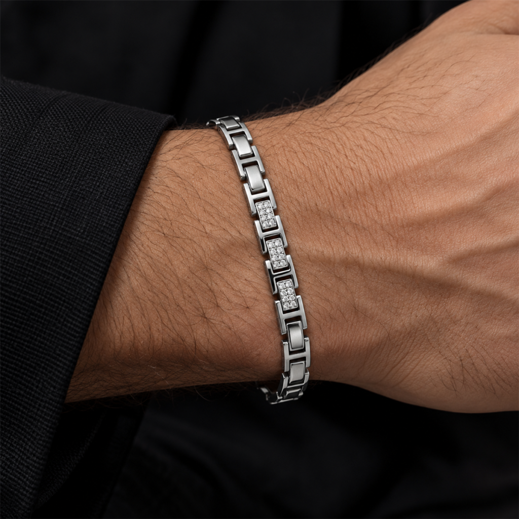 Semi Diamond Bracelet for Men