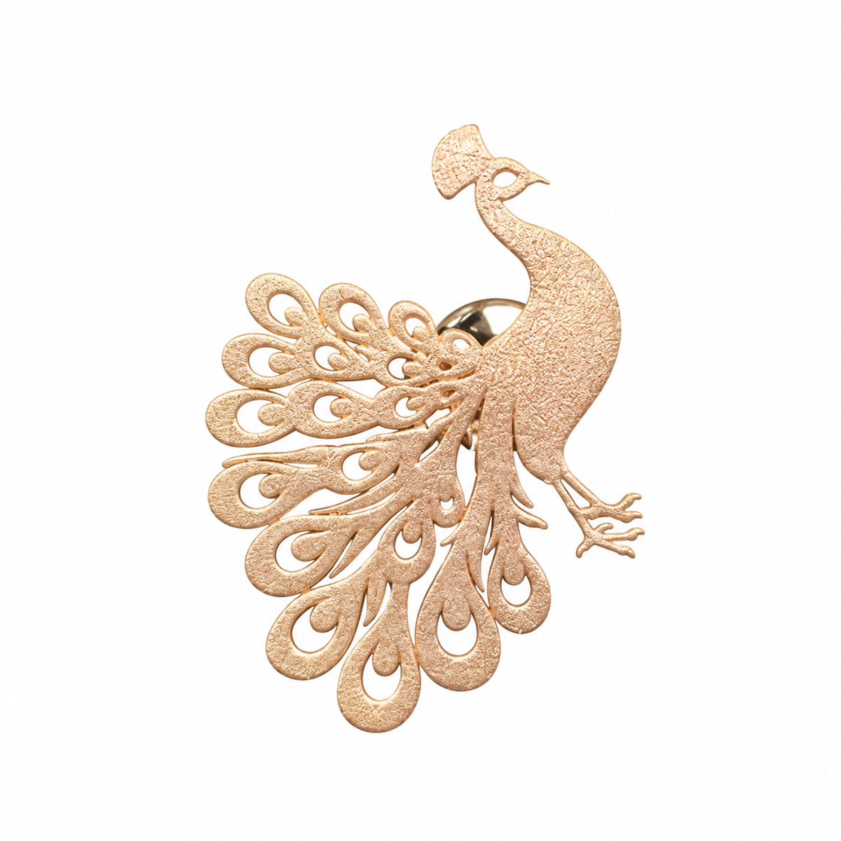 Peacock Plume Brooch — Matte - Image 1